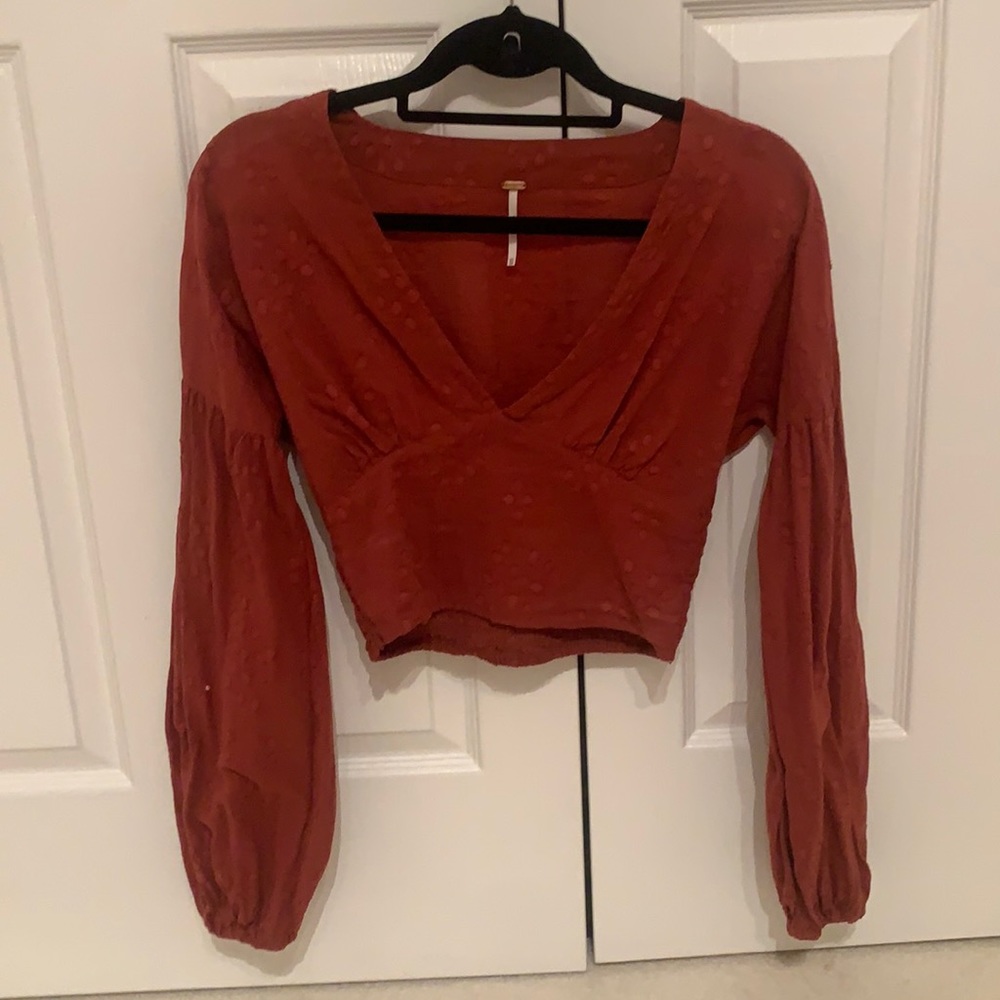 Free People Long Sleeve Crop Top